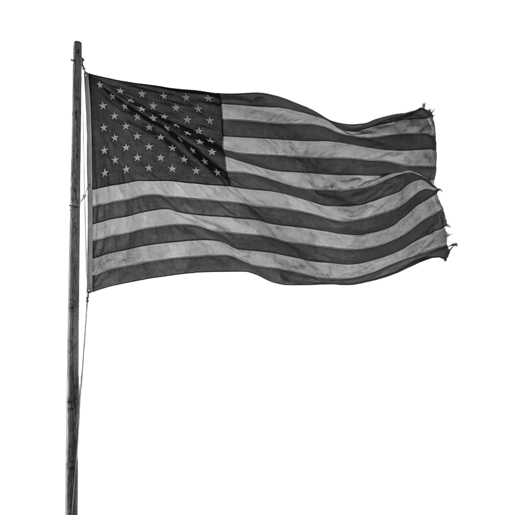 American flag waving on a flagpole